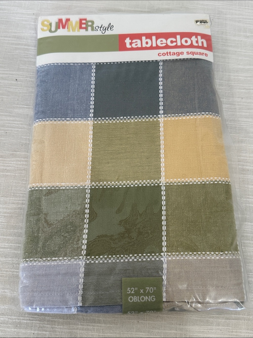 🥕 NWT Bed Bath & Beyond Linen Table Cloth Oblong 52”x70”
